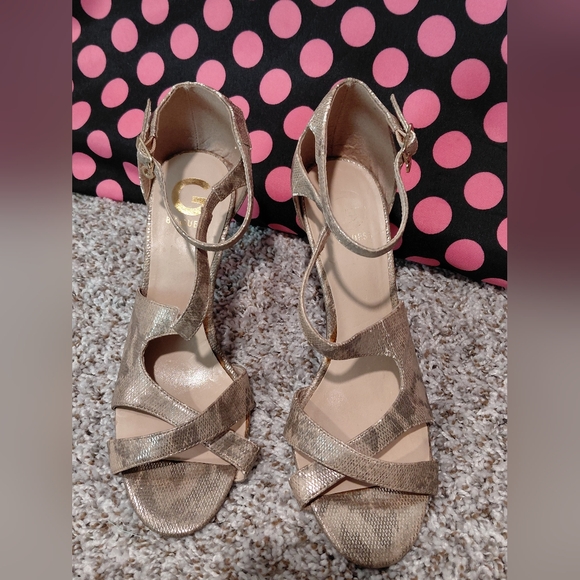 G by Guess Metallic Strappy Heels - Picture 3 of 7